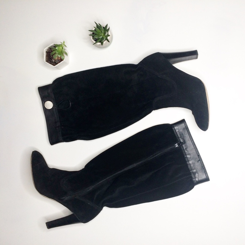 Michael Kors 8.5 Black Suede Leather Tall Boots